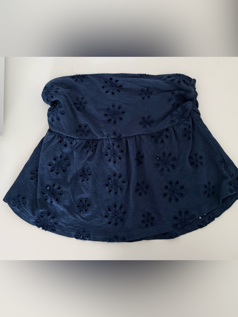 American Eagle Outfitters Navy Eyelet Strapless Top